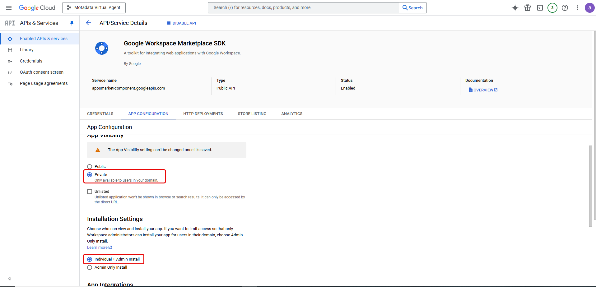 Marketplace SDK App Configuration