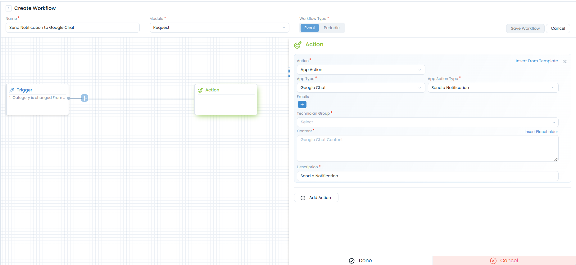 Enable Google Chat Notifications