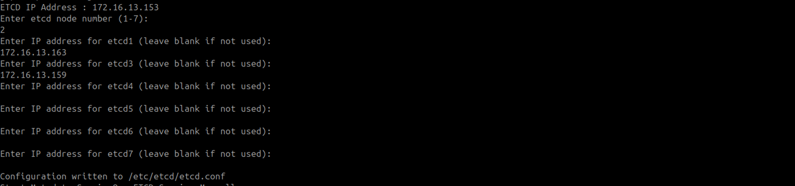 Terminal showing DC Observer IP for Node 1 and DC Slave IP for Node 3 on the DC Master