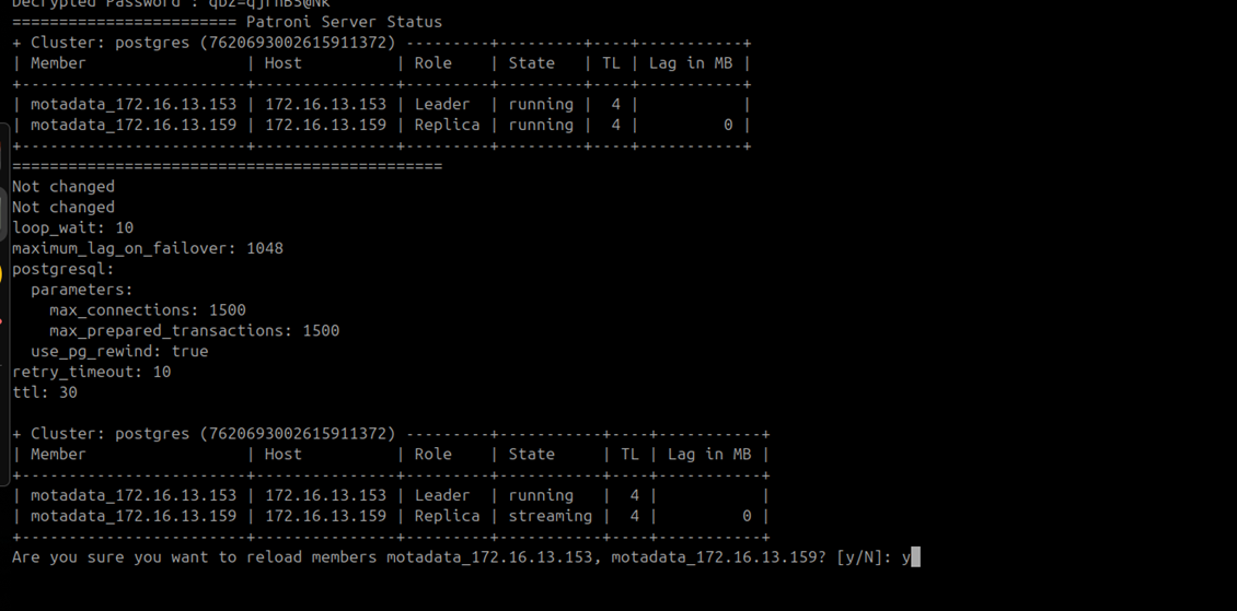 Terminal showing DC Slave DB configuration completed successfully