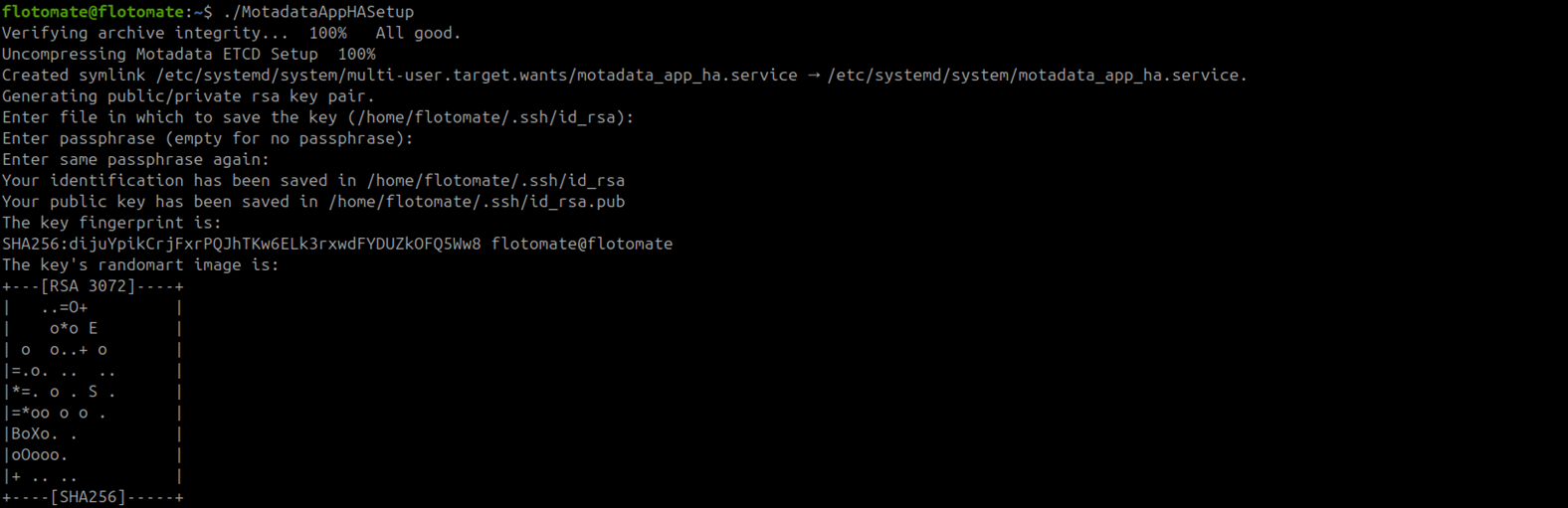 Terminal showing SSH username entered during HA Observer setup on the DC Observer