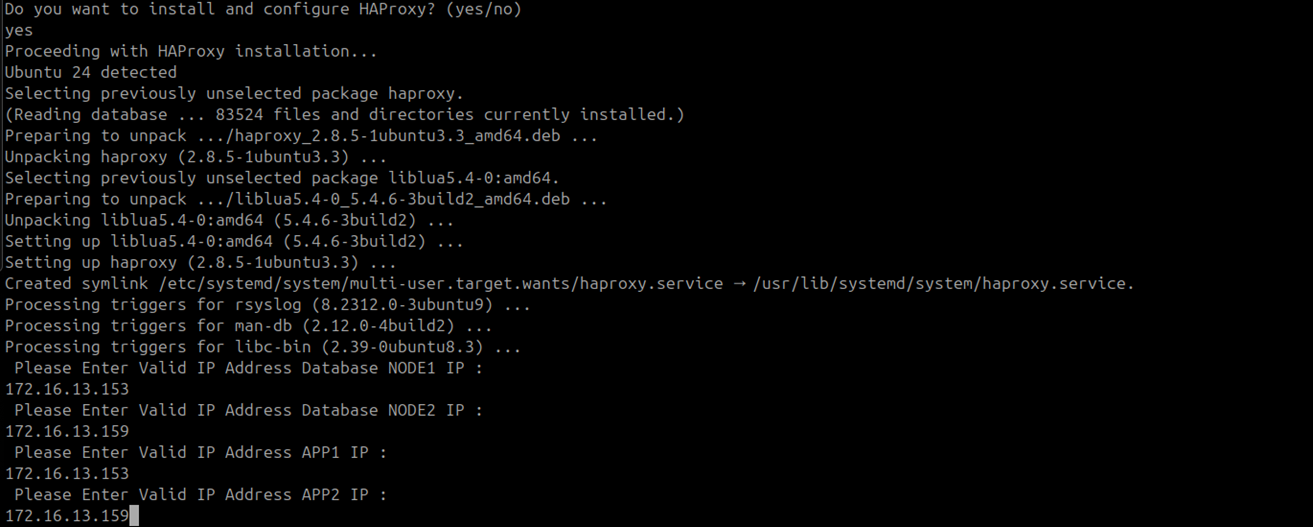 Terminal showing ETCD cluster and HAProxy setup complete on the DC Observer