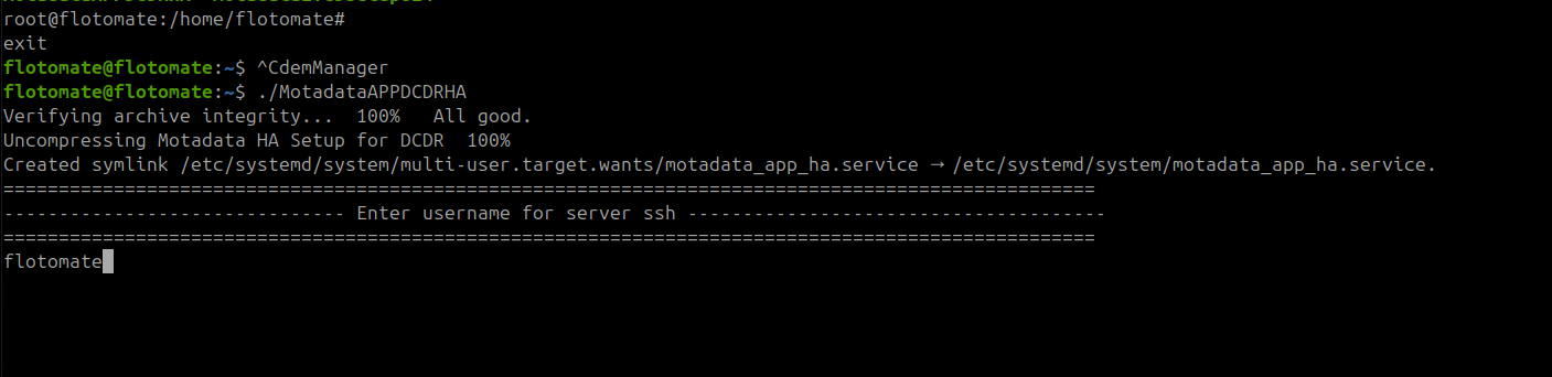 Terminal showing SSH username entered during HA Observer setup on the DR Observer