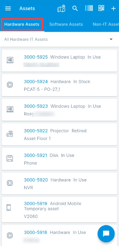 Hardware Assets List