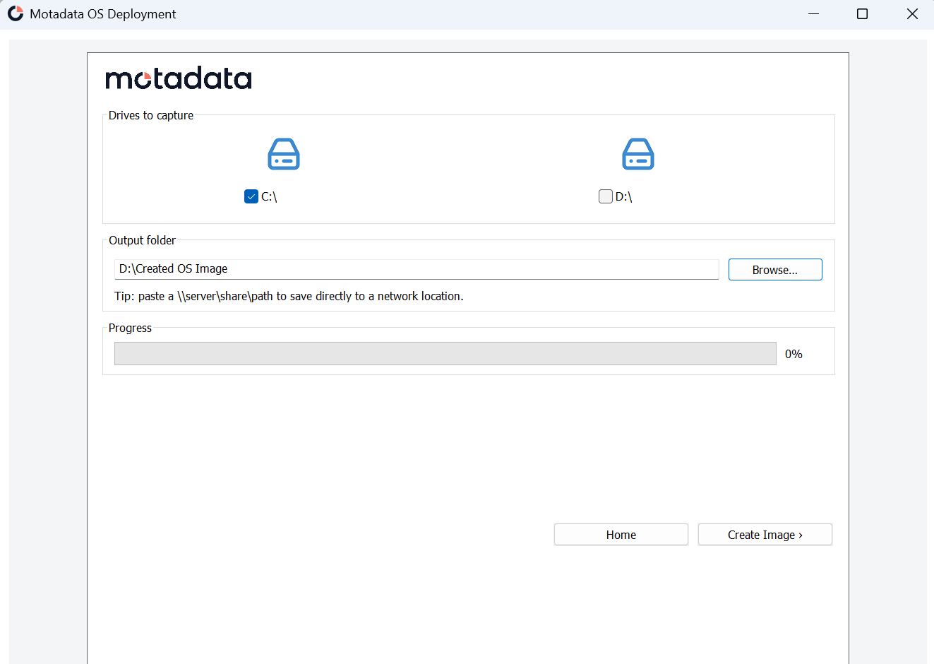 Motadata OS Deployment Image Creator