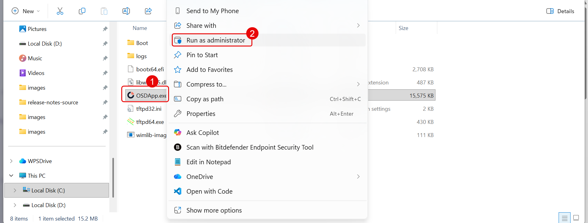 Select OSDApp