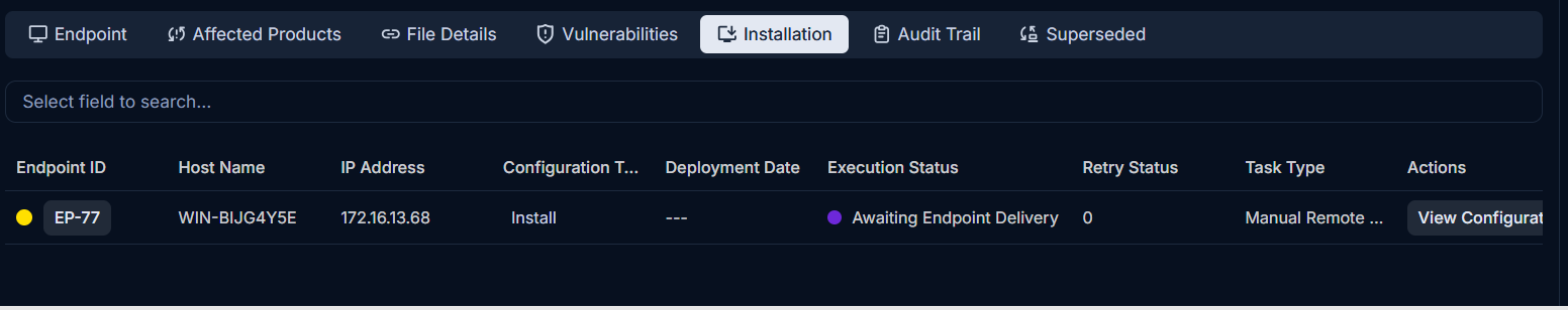 Installation Tab