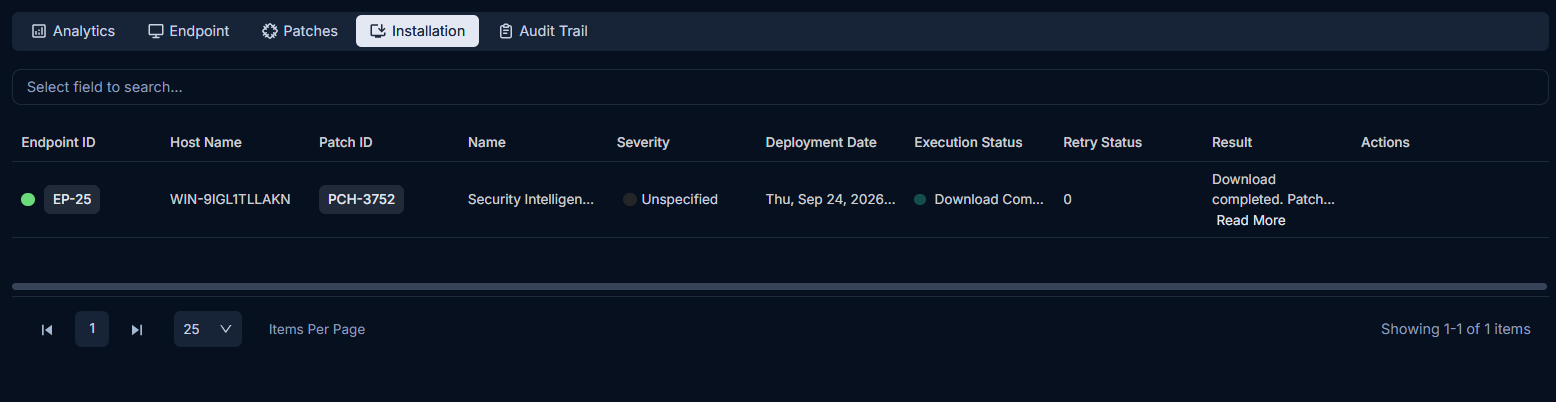 Installation Tab