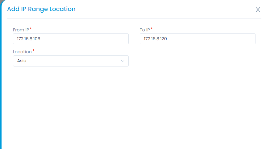 Add IP Range Location