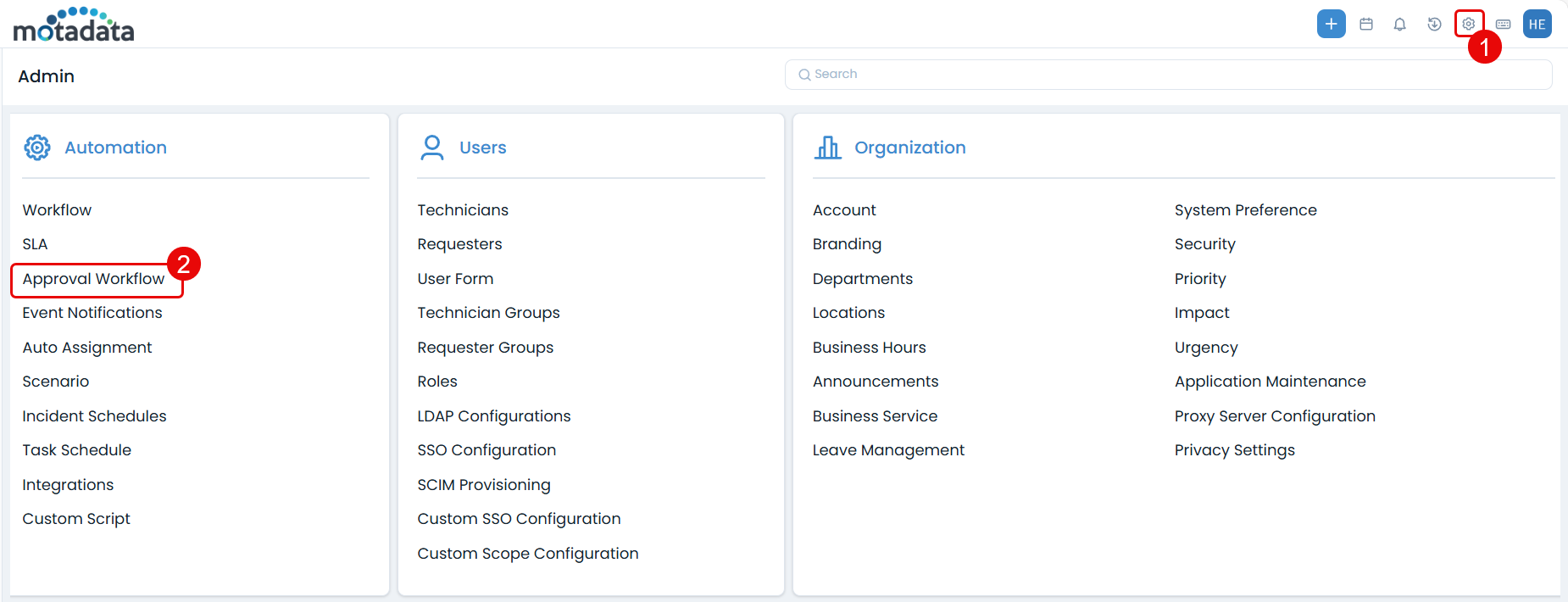 Approval Workflow Option in Admin Settings