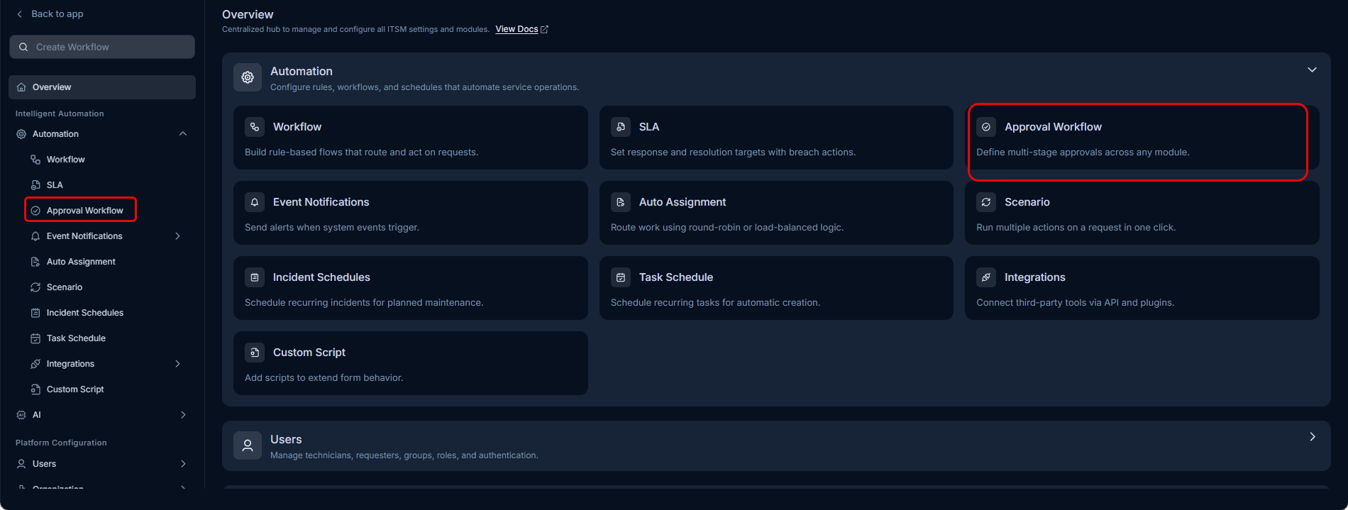 Approval Workflow Option in Admin Settings