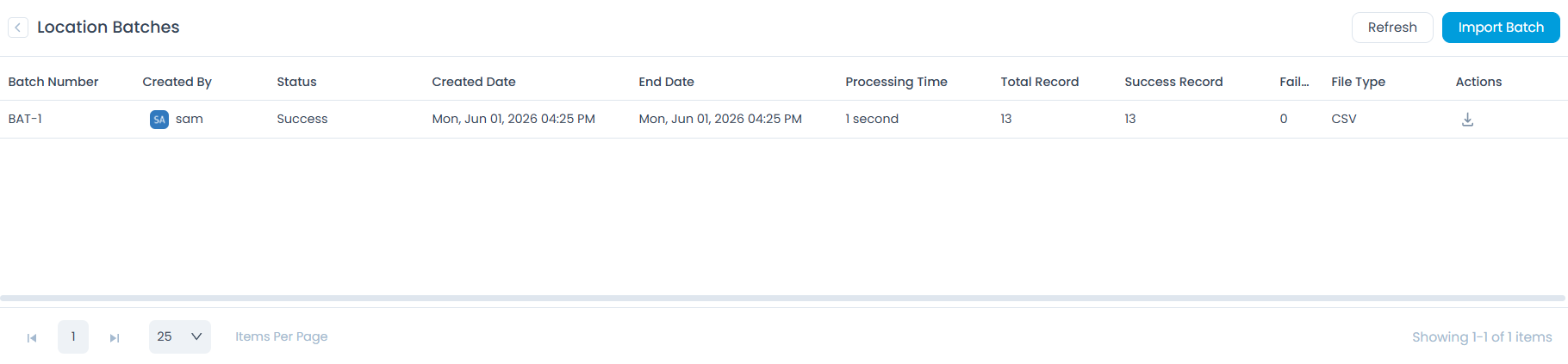 Import CSV Batches