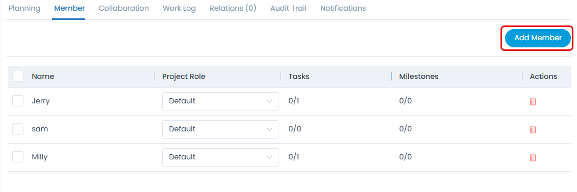 Add Member button