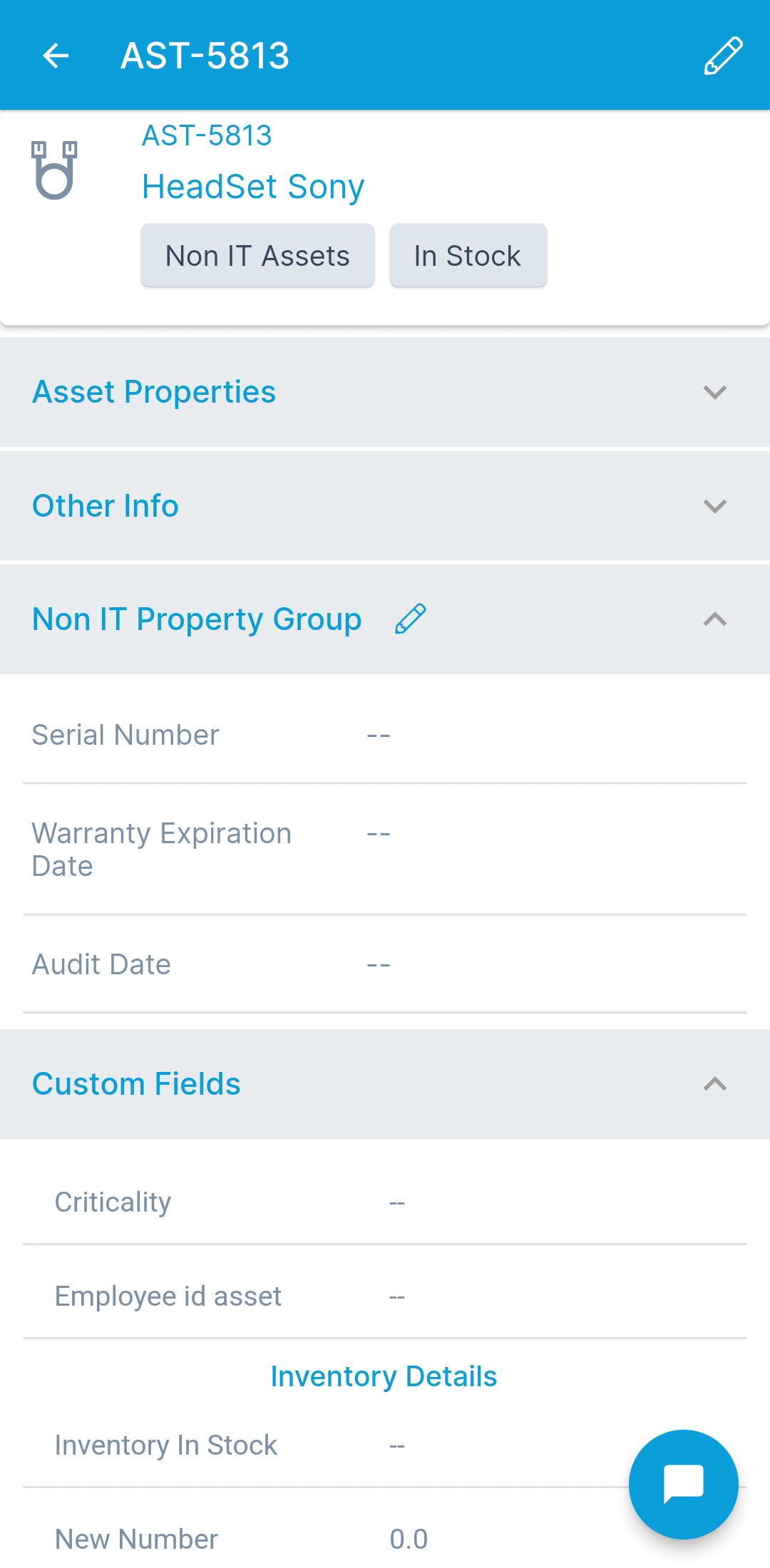 Non-IT Asset Details Page