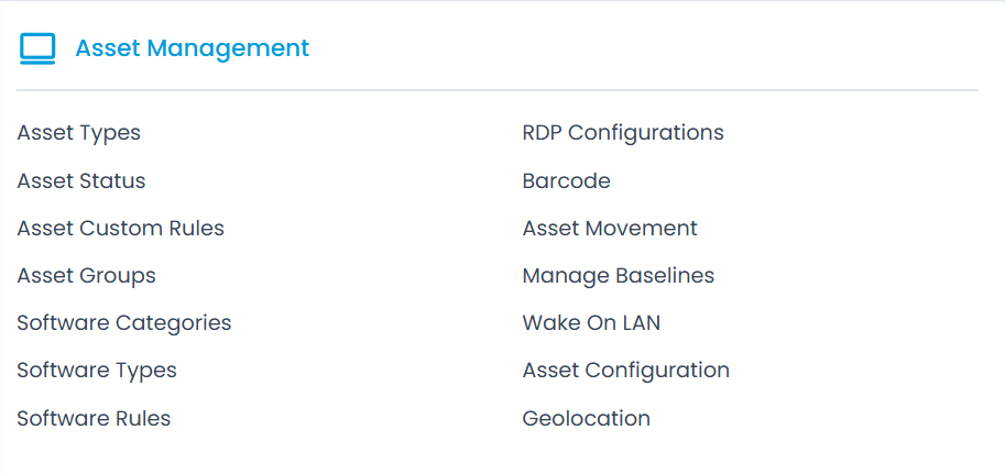 Asset Management Options