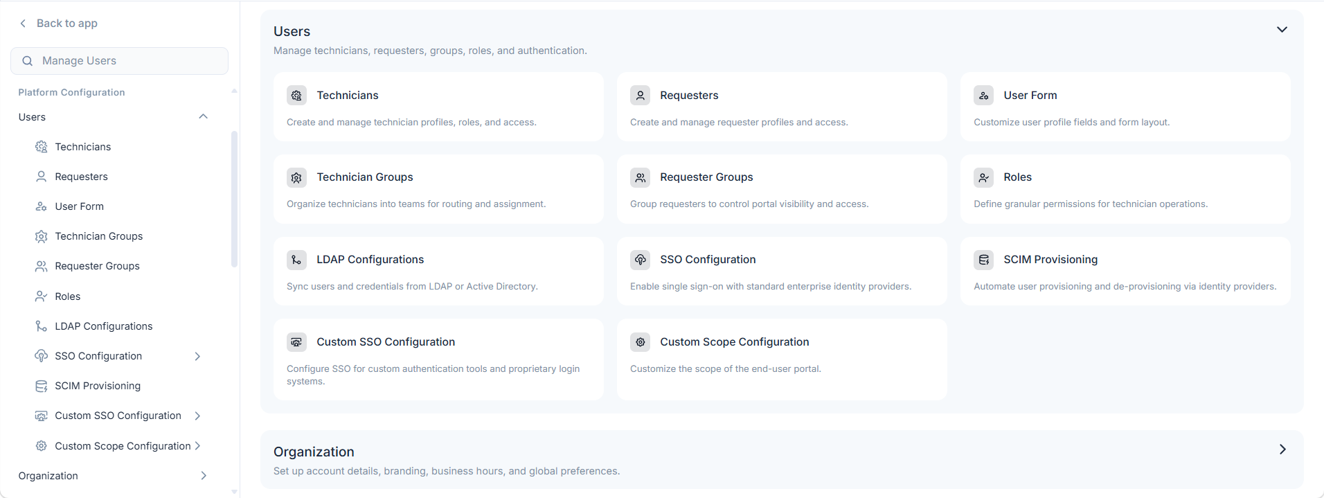 Users Section