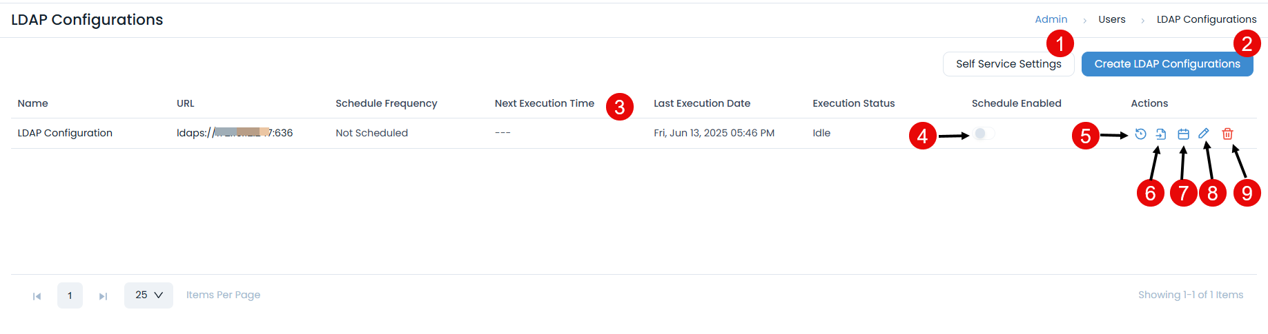 LDAP Configurations Page