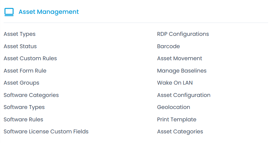 Asset Management Options