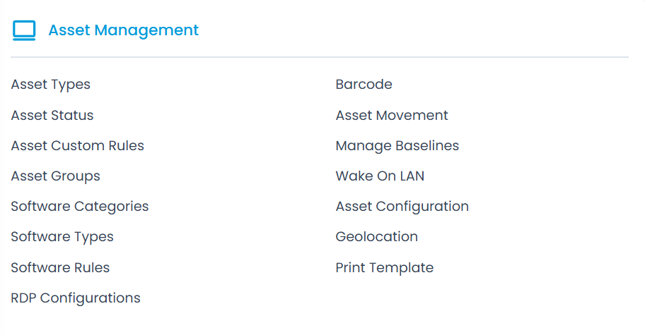 Asset Management Options