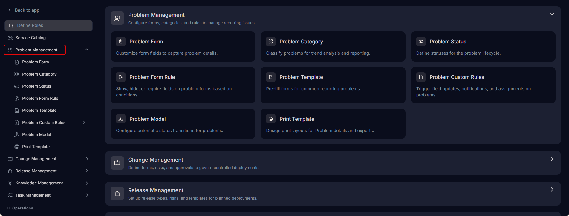 Problem Management Options