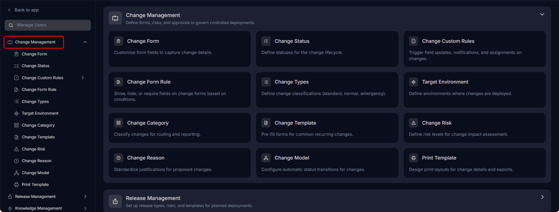 Change Management Options