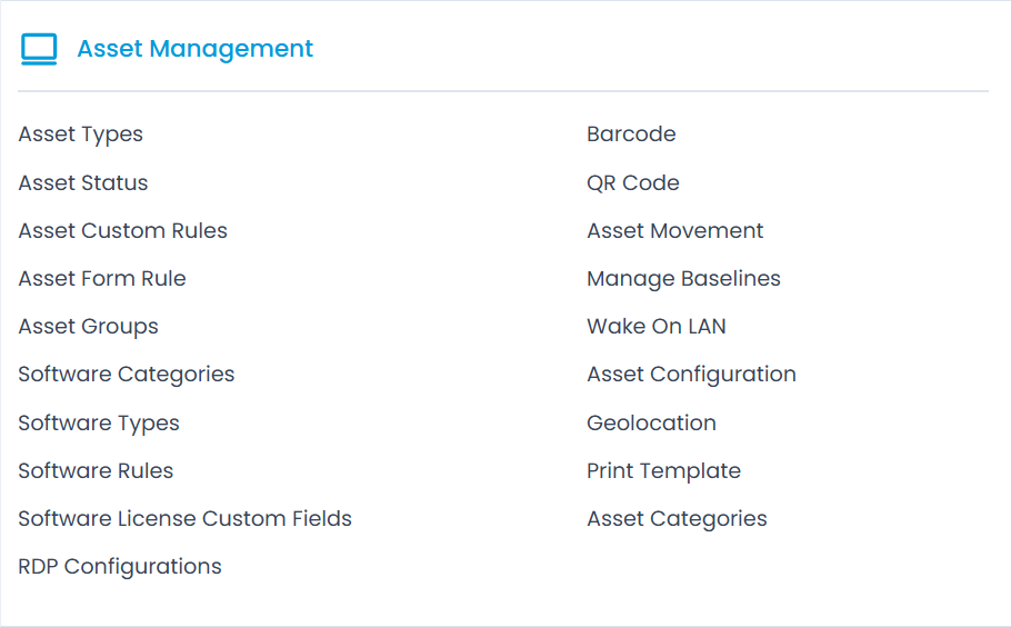 Asset Management Options