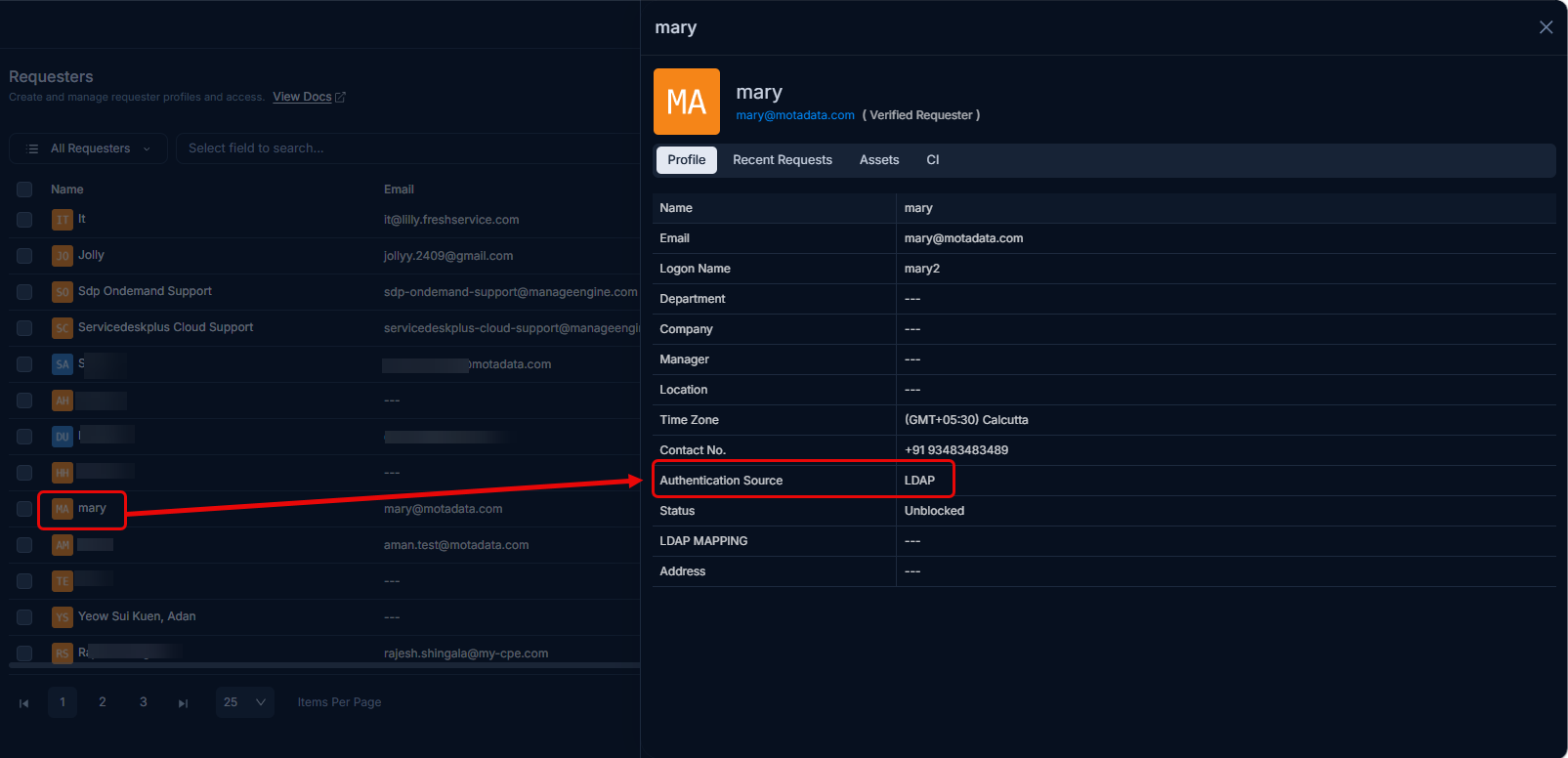 User Imported from LDAP Server
