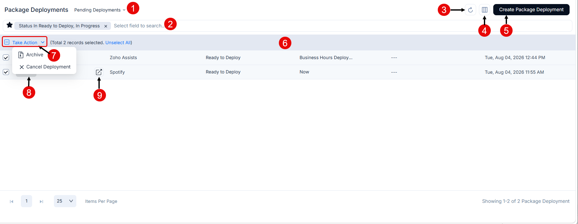 Package List View