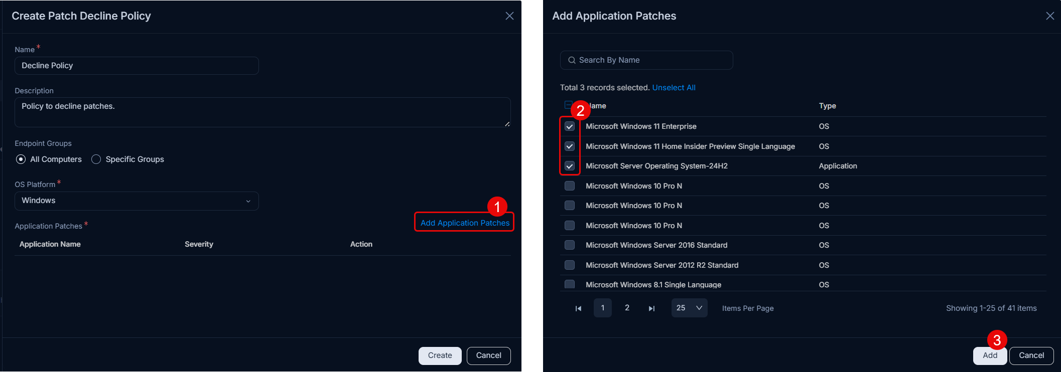 Create Patch Decline Policy