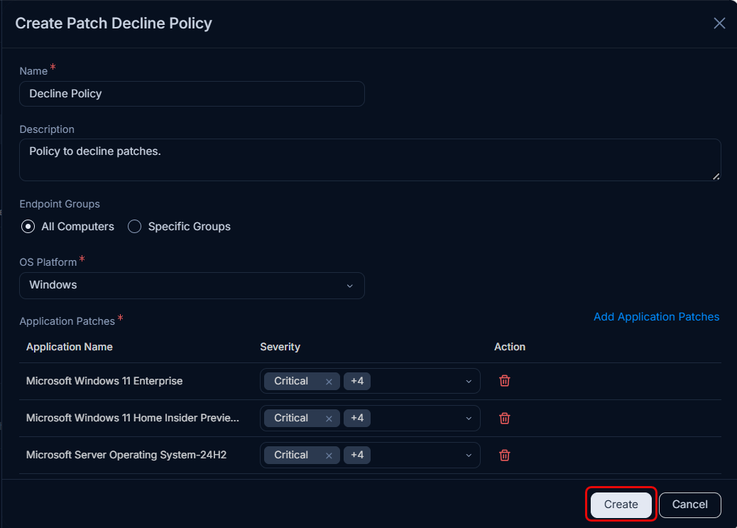 Add Application Patches