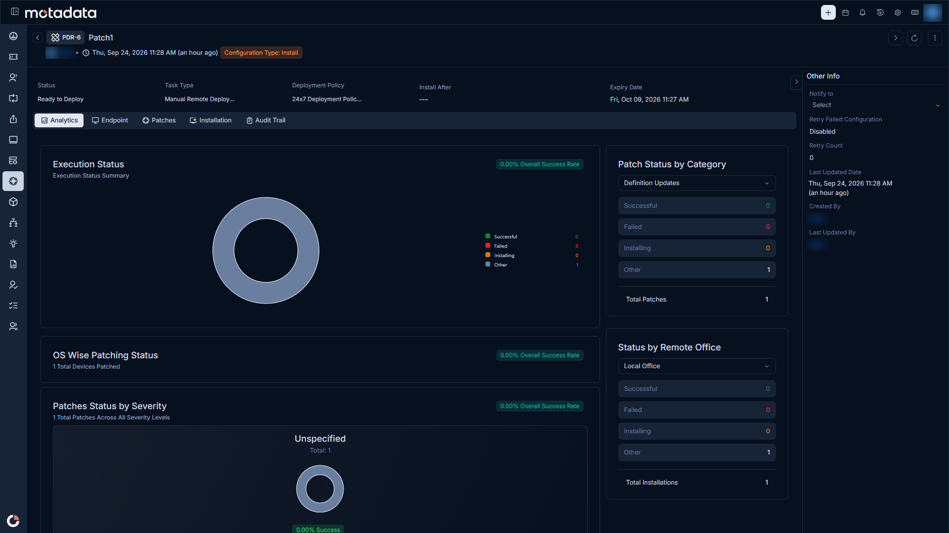 Patch Deployment Details Page
