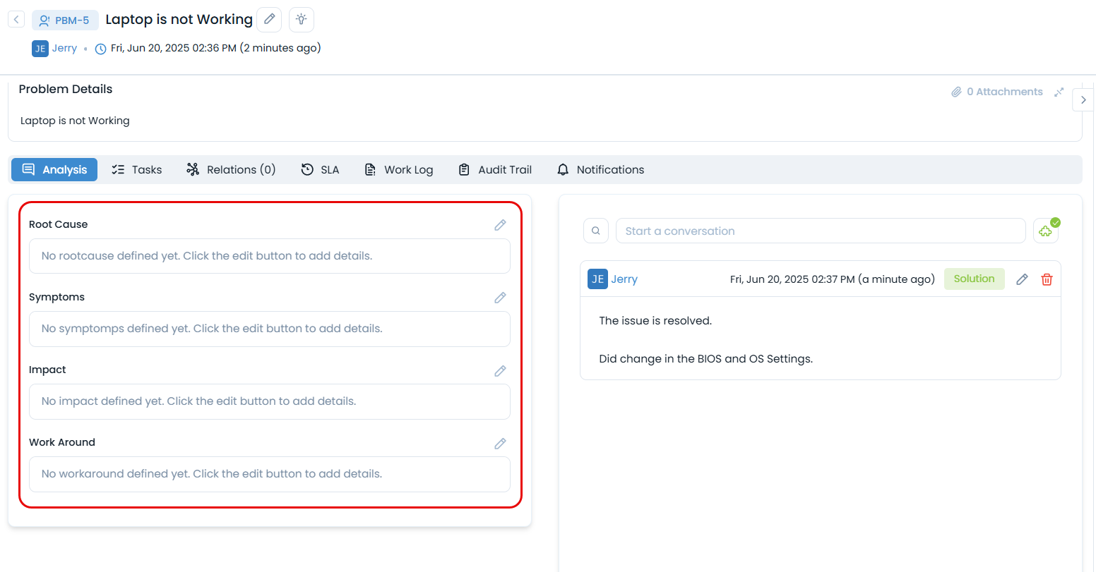 Root Analysis of Problem