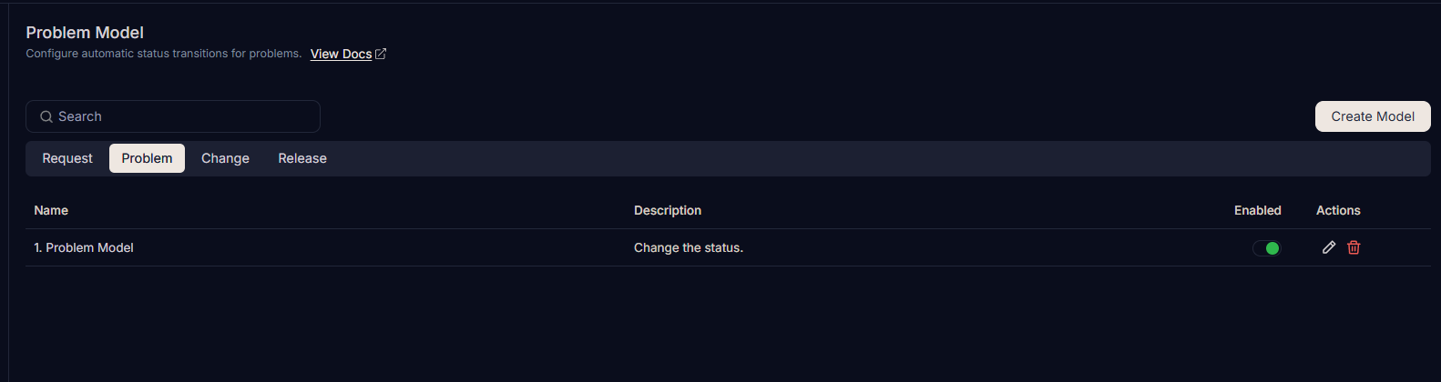 Change Model created