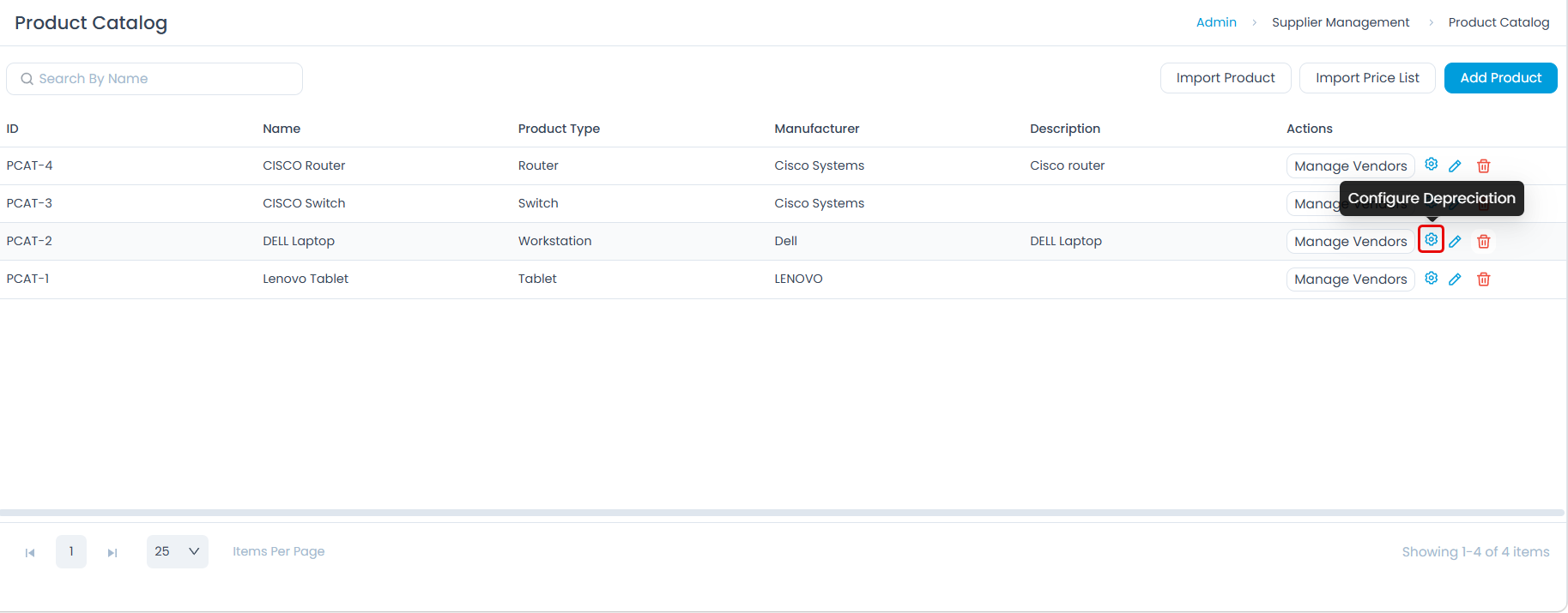 Configure Depreciation Option