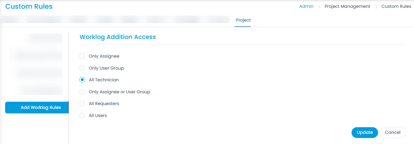 Add Worklog Rules