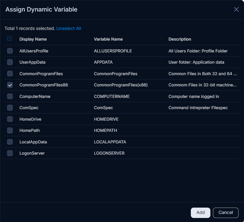 Assign Dynamic Variable