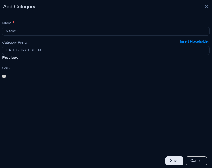 Adding Category