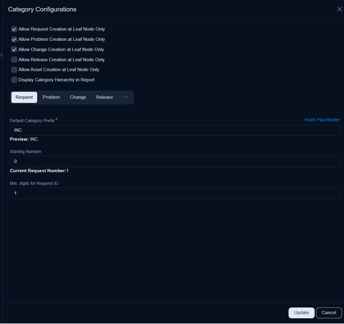 Category Configurations