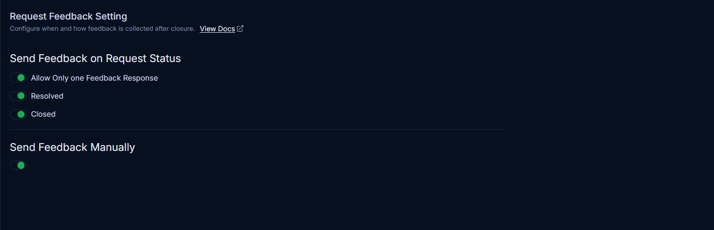 Feedback Settings