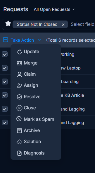 Bulk operations in Request