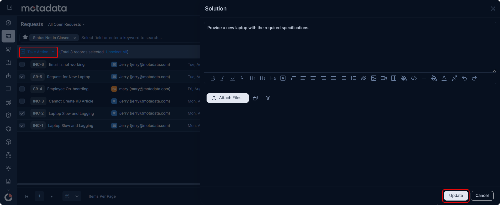 Bulk operations in Request