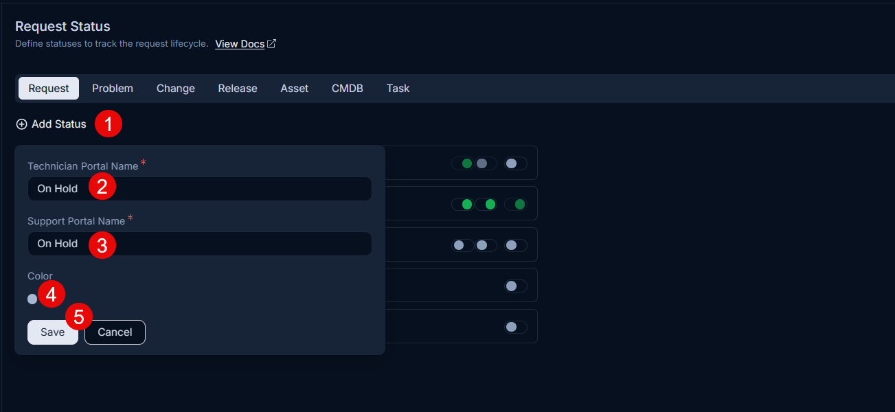 Adding Status