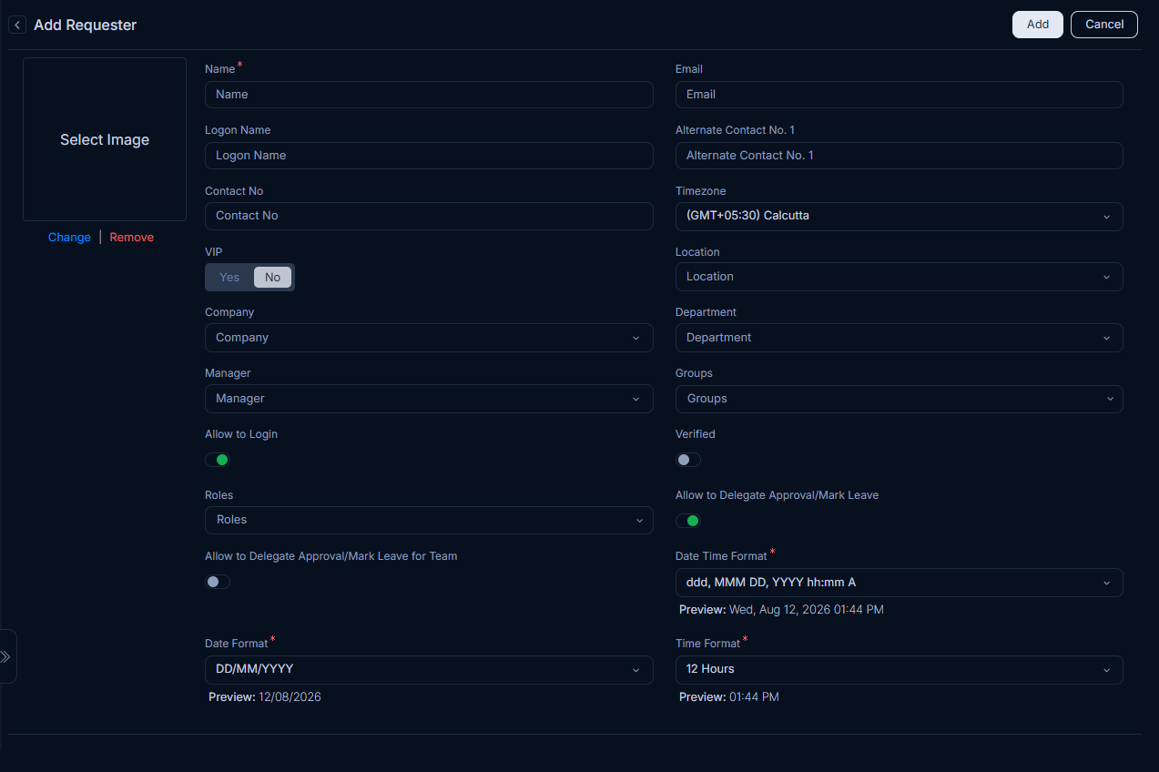 Adding Requester
