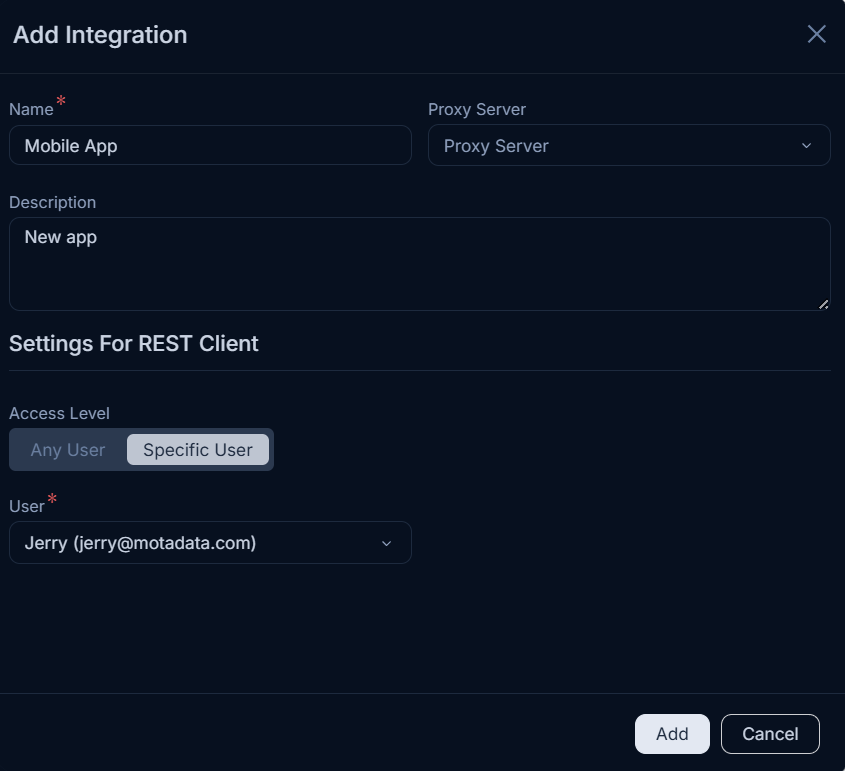 Add Integration