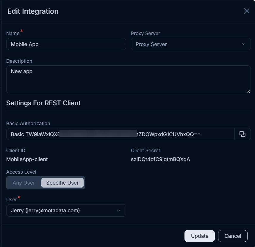 Edit Integration