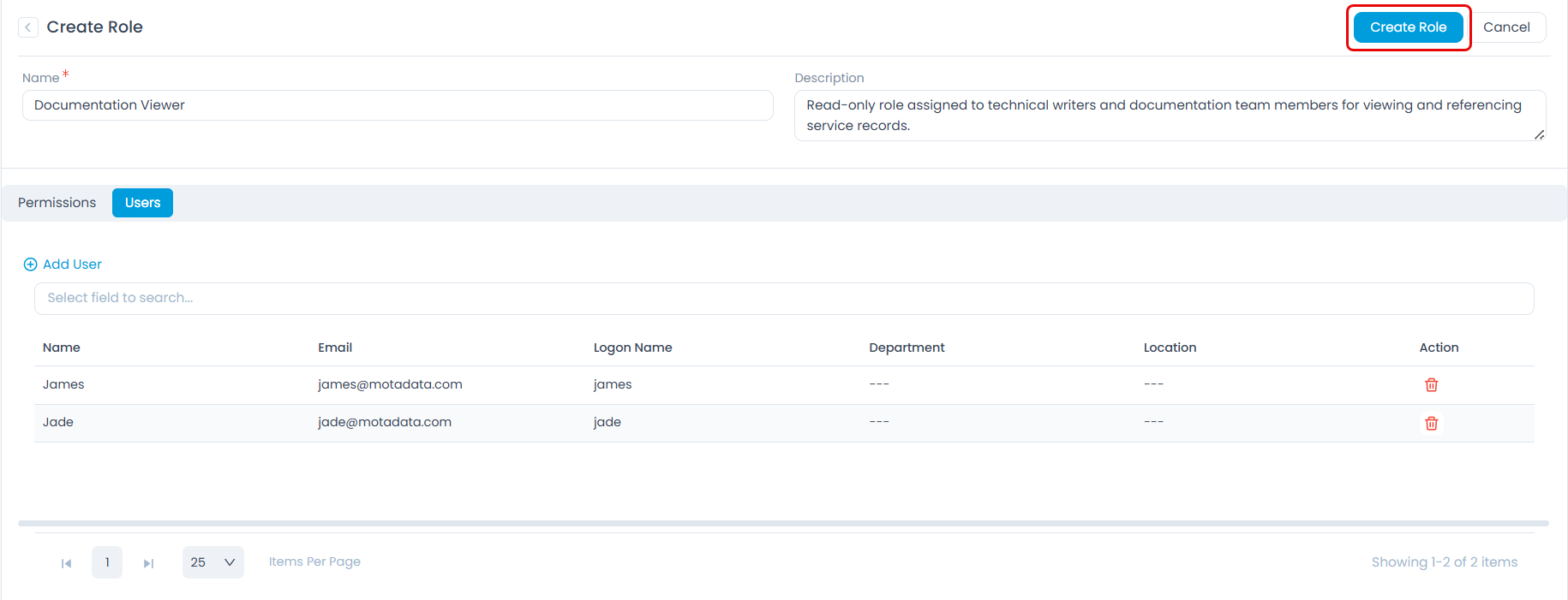 Users Added