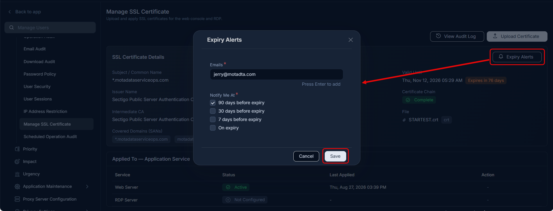 expiry alerts