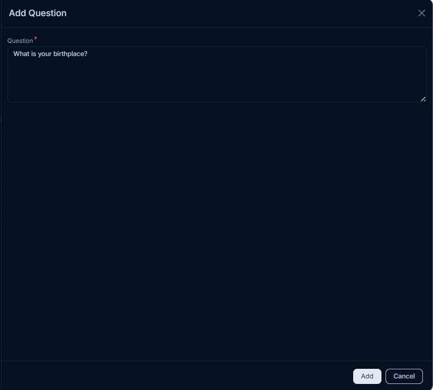 Add Question