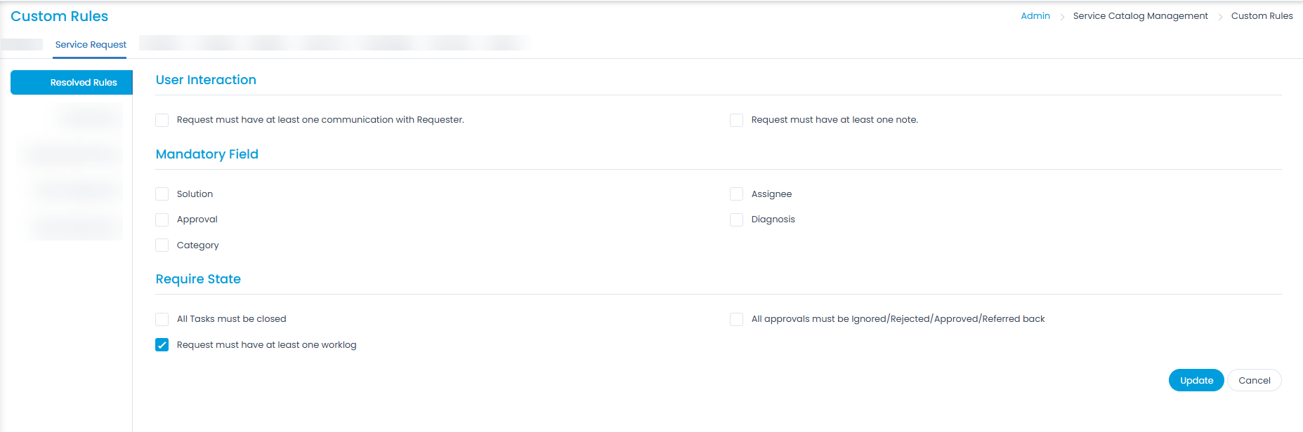 Rules to Resolve a Request