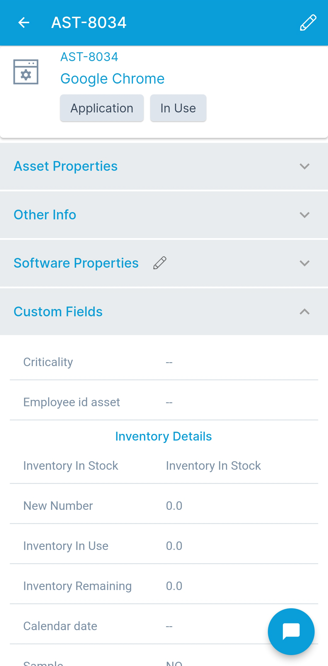 Software Asset Details Page